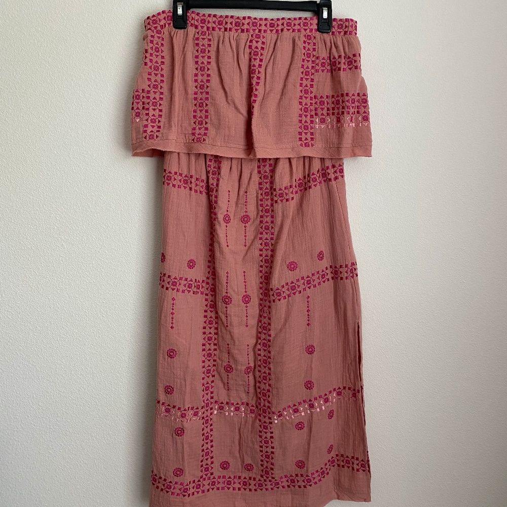 Vici x Fate - Size Medium - Strapless Printed Midi Dress